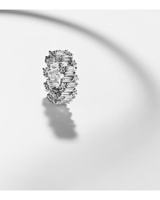 Suzanne Kalan White Shimmer Audrey 18Kt Ring With Diamonds