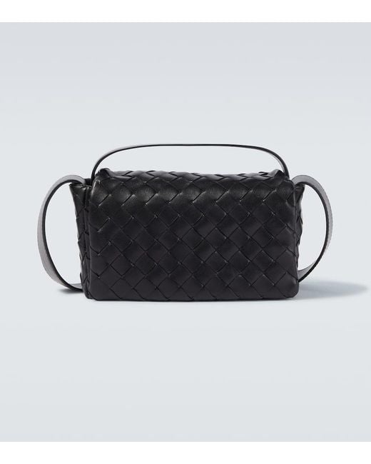 Bottega Veneta Black Intrecciato Mini Leather Crossbody Bag for men