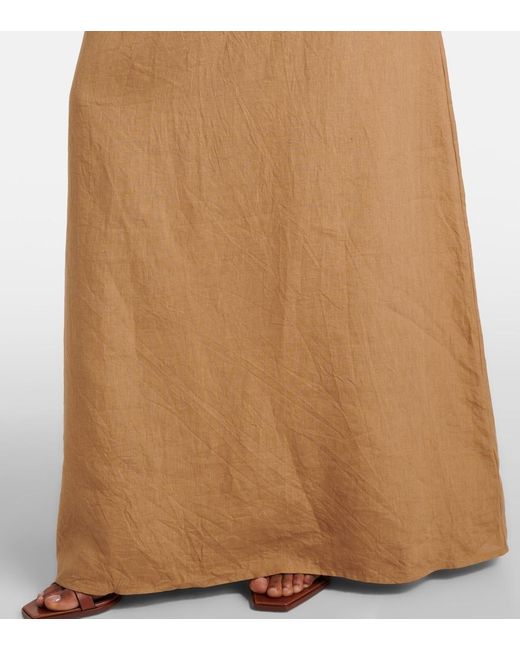 Nili Lotan Natural Lelia Halterneck Linen Maxi Dress