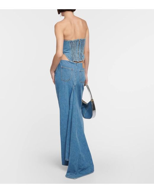 Bustier En Denim Magda Butrym de color Blue