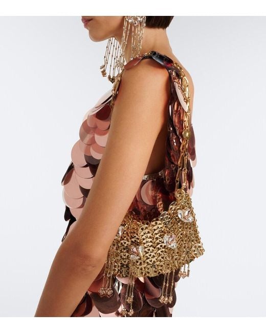 Rabanne Metallic Iconic Nano 1969 Embellished Shoulder Bag