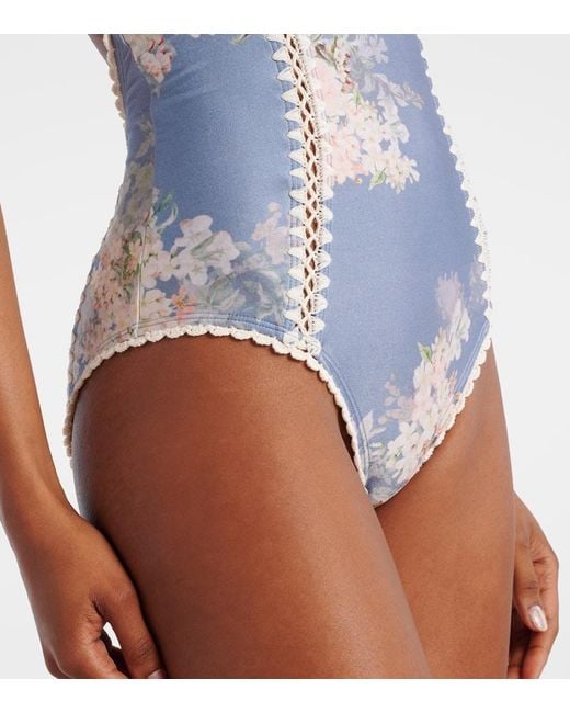 Costume Intero Cascadian di Zimmermann in Blue