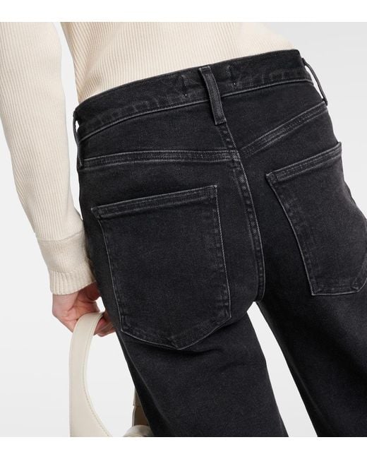 Jeans regular Harper a vita media di Agolde in Black