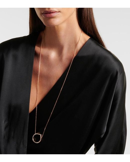 Repossi Metallic Antifer 18Kt Rose Pendant Necklace With Diamonds