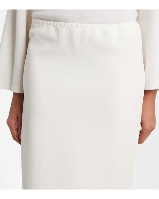 Khaite White Lilth Crepe Jersey Pencil Skirt