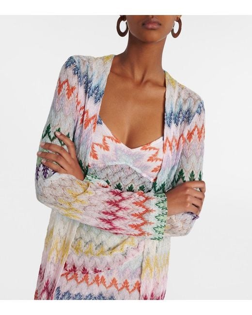 Missoni White Lame Cardigan