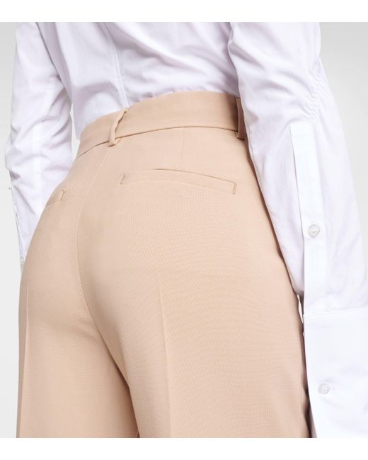 Sportmax Natural Oxalis Virgin Wool Flared Pants