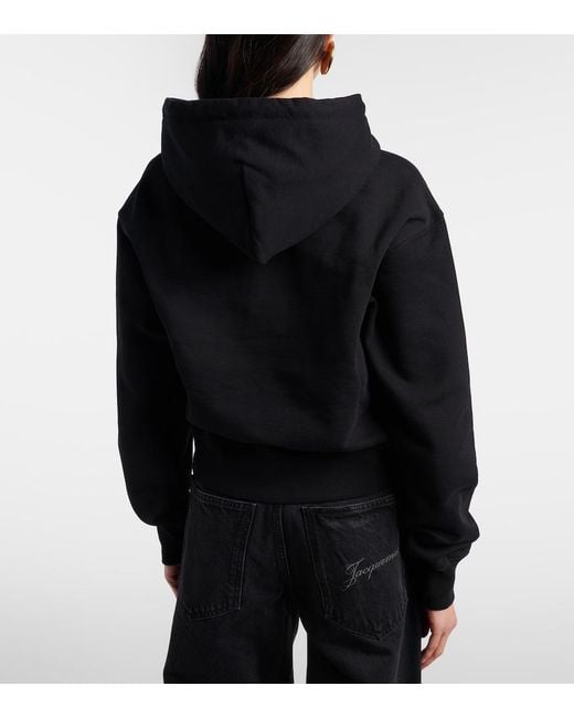 Jacquemus Black Logo Cotton Jersey Hoodie