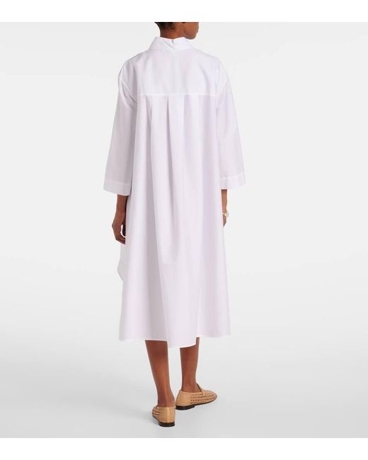 Max Mara White Sella Cotton-Blend Shirt Dress