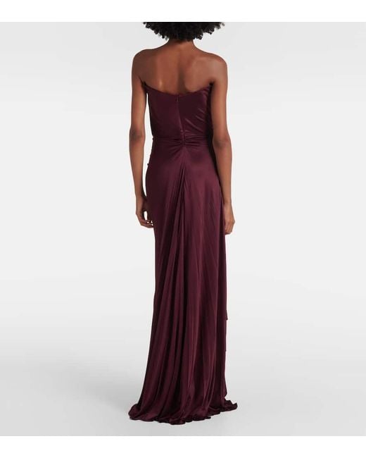 Costarellos Purple Verzierte Robe Milia