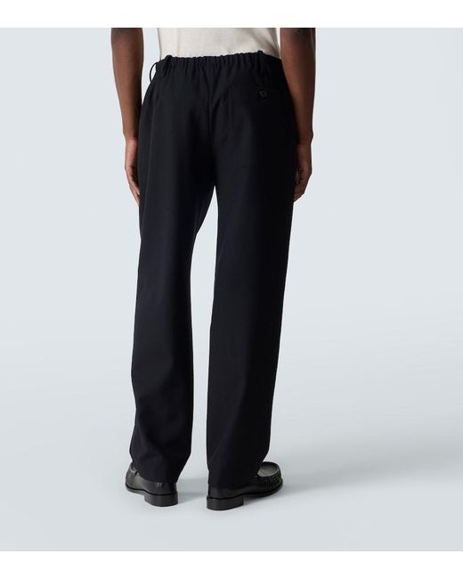 Dries Van Noten Black Penny Wool Straight Pants for men