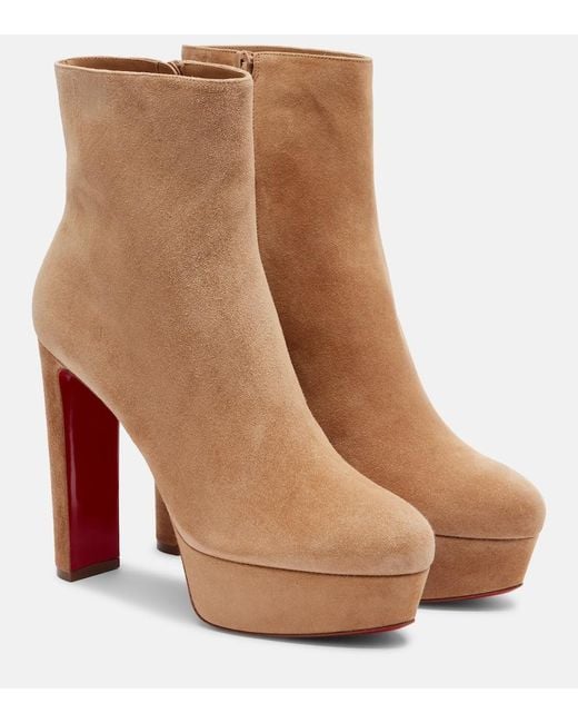 Christian Louboutin Brown Loo 130 Suede Ankle Boots