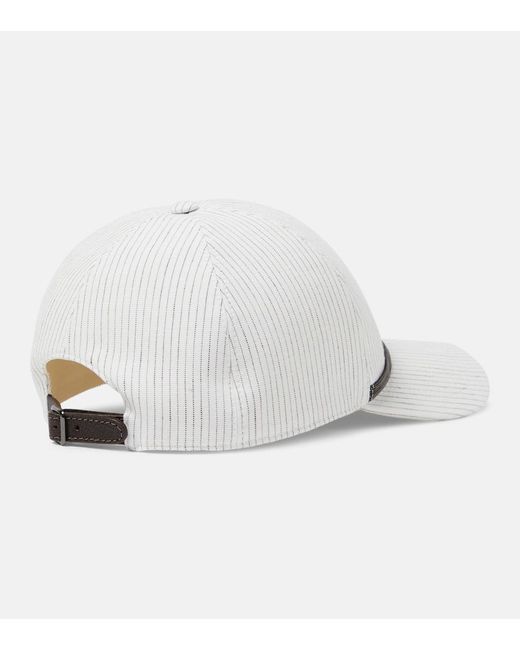 Brunello Cucinelli White Linen And Cotton Baseball Cap