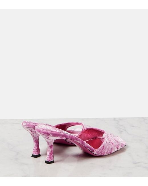 Jimmy Choo Pink Skye 70 Velvet Mules