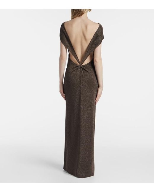 Max Mara Brown Open-Back Maxi Dress