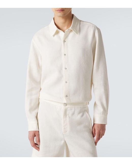 God's True Cashmere Natural Linen Shirt With Moonstone for men