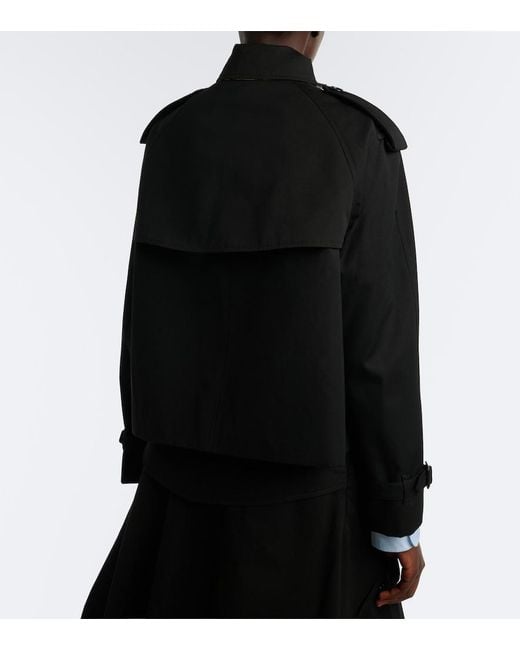 Burberry Black Double-Breasted Cotton Gabardine Jacket