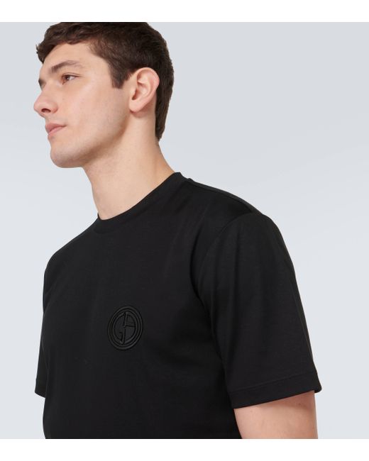 Giorgio Armani Black Cotton Jersey T-shirt for men