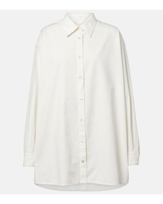 The Row White Luka Cotton And Cashmere Shirt