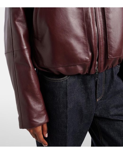 Brunello Cucinelli Brown Leather Jacket
