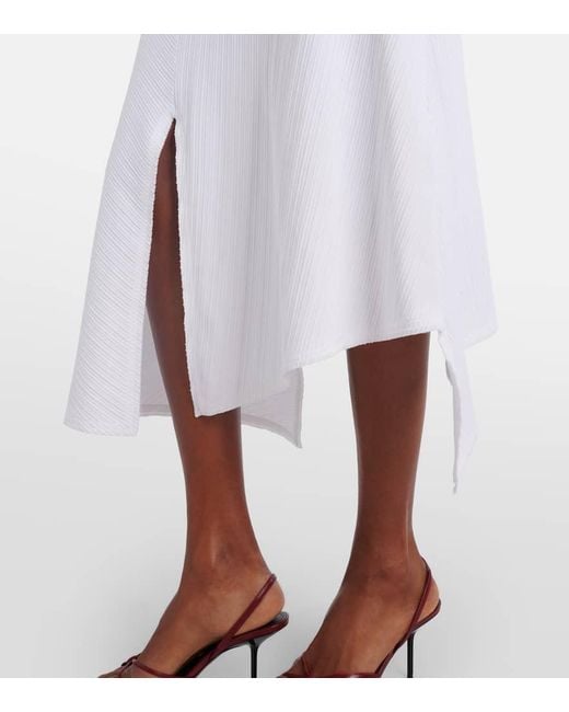 Victoria Beckham White Midirock Aus Einem Baumwollgemisch