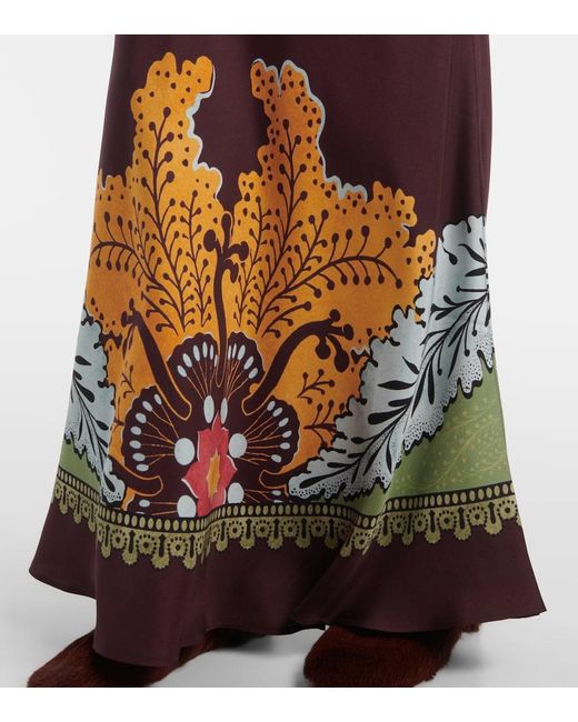 LaDoubleJ Purple Sleek Placee Silk Maxi Skirt