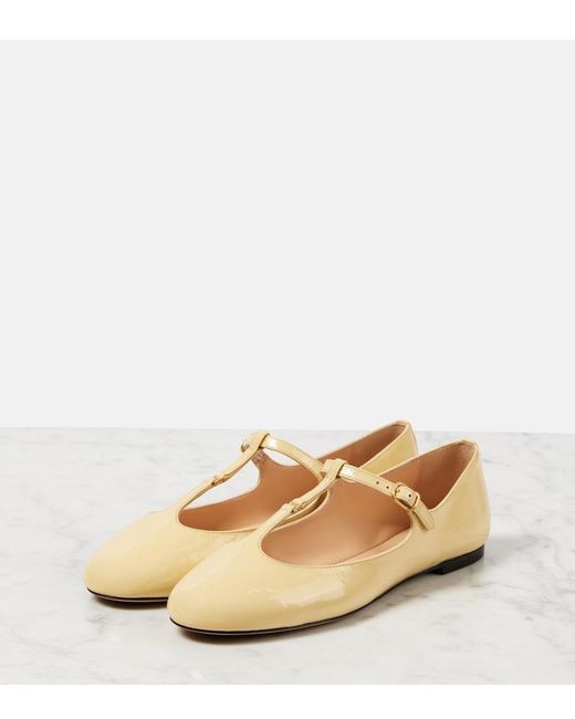 Chloé Natural Marcie Patent Leather Mary Jane Flats