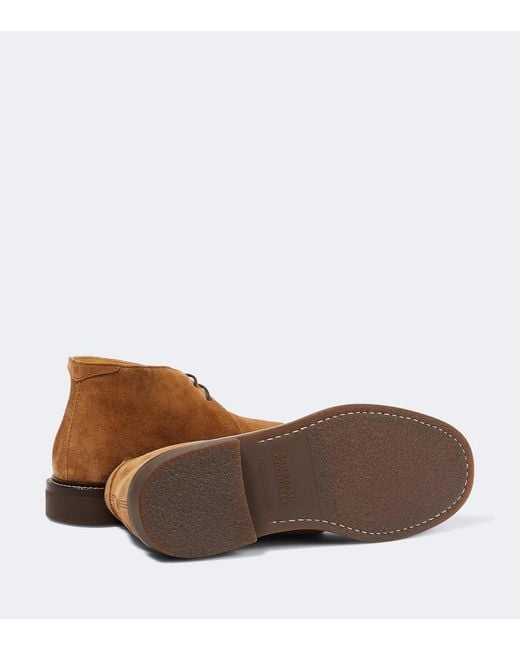 Brunello Cucinelli Brown Suede Ankle Boots for men