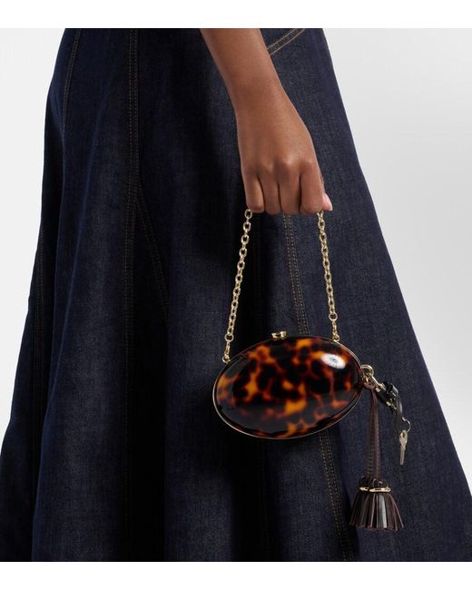 Self-Portrait Brown Oval Small Clutch