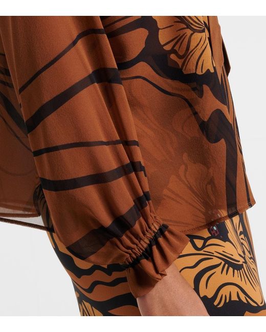 Blouse Cerere En Soie A Fleurs LaDoubleJ en coloris Brown