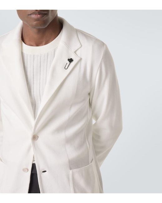 Lardini White Cotton Blazer for men