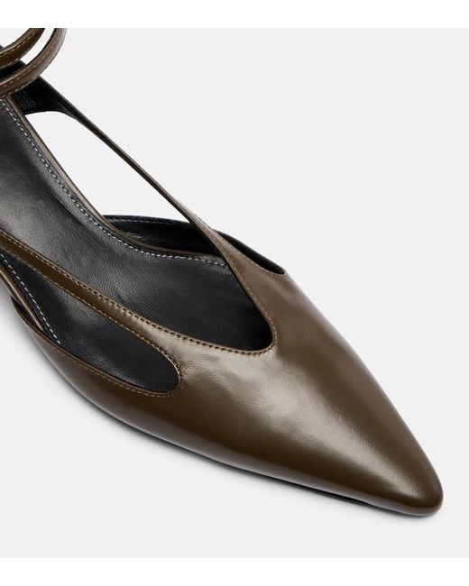 Totême  Brown Cutout Leather Pumps