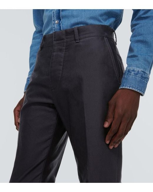 Tom Ford Blue Straight Cotton Pants for men