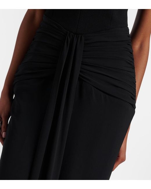 Rebecca Vallance Black Astros Embellished Draped Gown