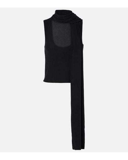 AYA MUSE Black Draped Top
