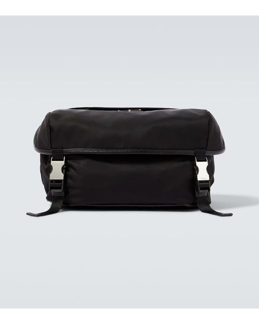 Prada Messenger Bag Aus Re-Nylon Mit Leder in Black für Herren