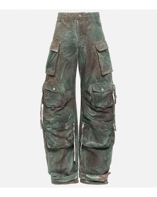 The Attico Gray Fern Oversized Denim Cargo Pants
