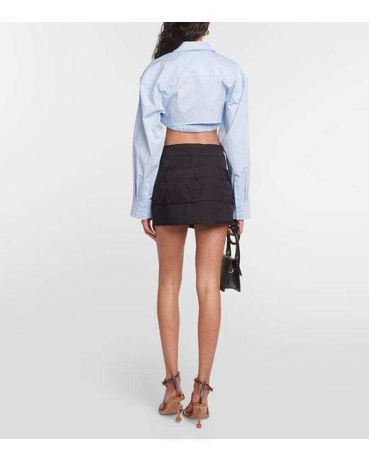 Jacquemus Blue La Chemise Bahia Cropped Top