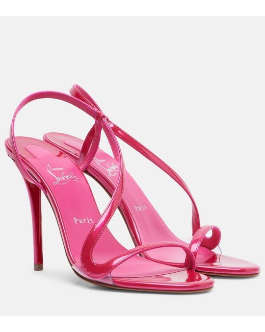 Christian Louboutin Pink Rosa Z 100 Patent Leather Sandals