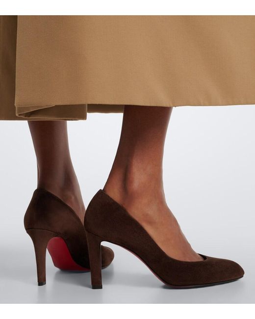 Christian Louboutin Brown Fannylove Suede Pumps