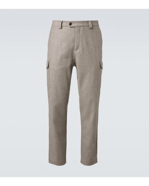 Brunello Cucinelli Gray Wool Tapered Pants for men
