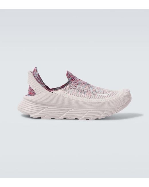 Hoka One One Pink Vibrant Bloom Restore Tc Running Shoes for men