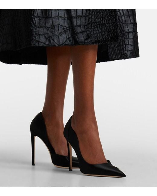 Jimmy Choo Black Brigitte 120 Satin Pumps