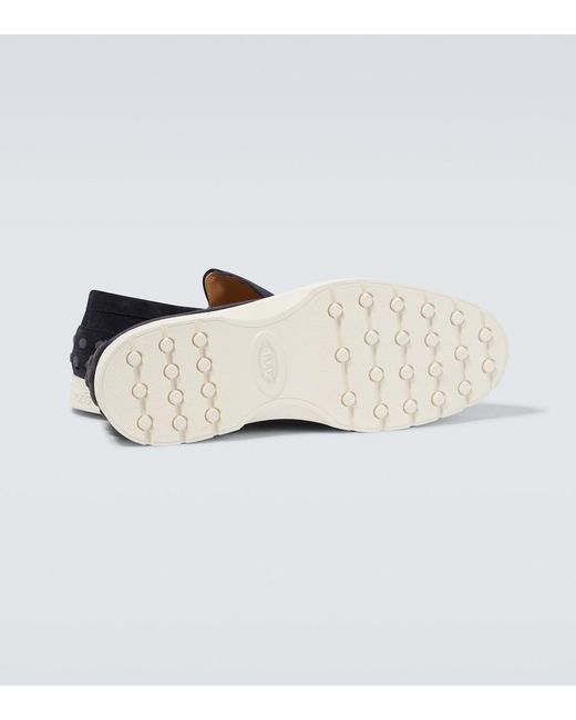 Tod's Blue Suede Leather Loafers for men