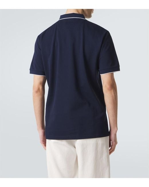 Giorgio Armani Blue Cotton Pique Polo Shirt for men