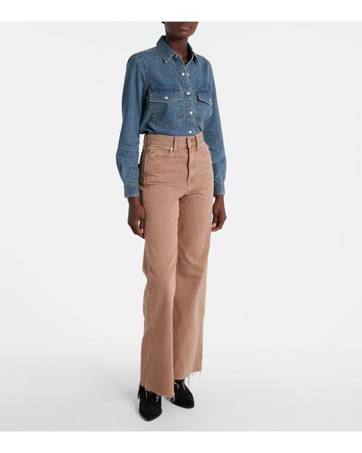 Veronica Beard Pink Taylor Wide-Leg Jeans