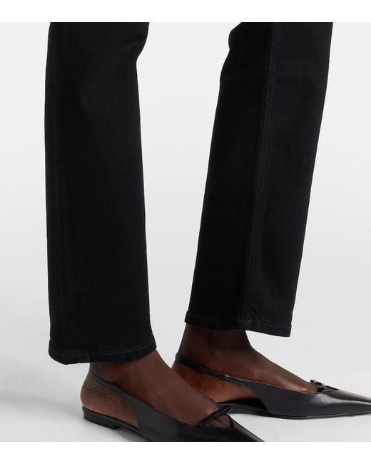 Agolde Black 90's Pinch Waist High-Rise Straight Jeans