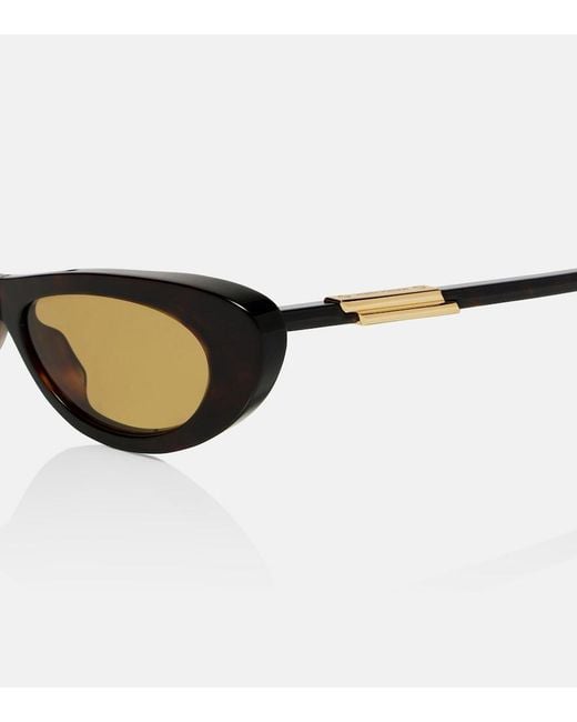 Bottega Veneta Brown Snap Cat-Eye Sunglasses