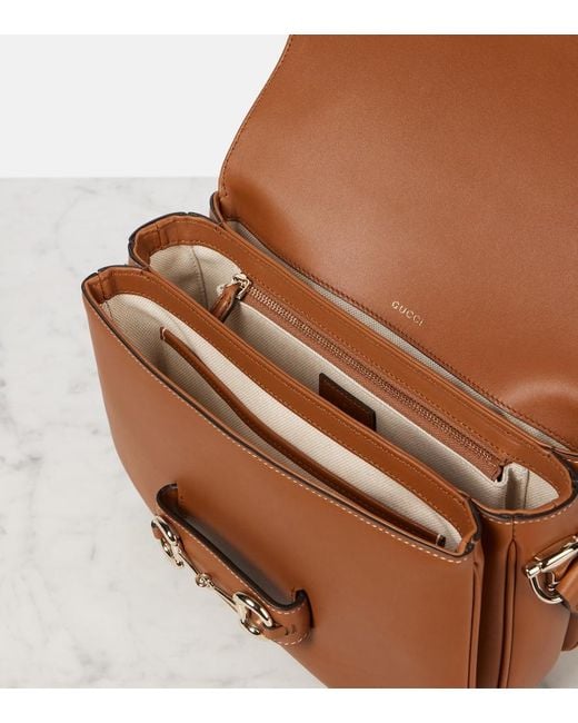 Gucci Brown Horsebit 1955 Medium Leather Shoulder Bag
