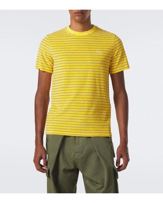 Loewe Yellow Striped Cotton-Blend Terry T-Shirt for men